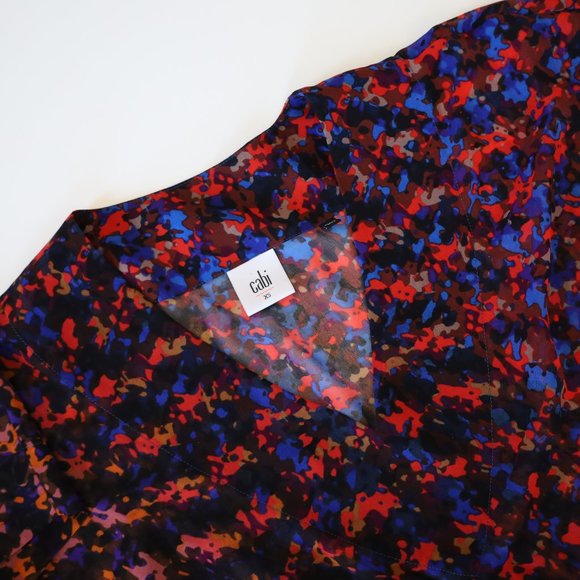 CABI Size XS Bonus Blouse Multicolor Style # 3428 Black red blue - Picture 9 of 10
